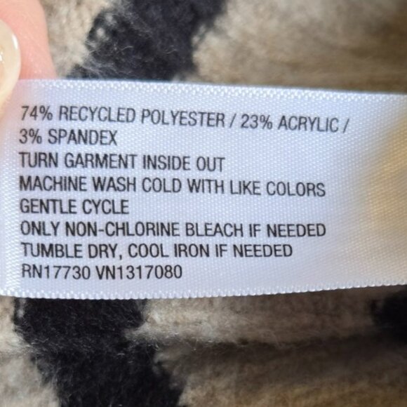 A New Day Size Medium Women's Sweater Long Sleeve Stripe Gray Black - Picture 4 of 4